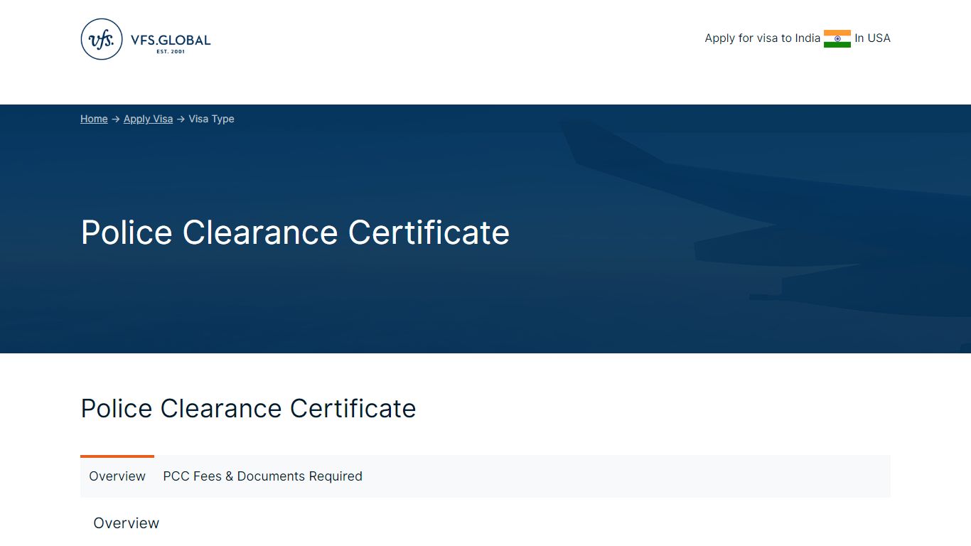 Police Clearance Certificate - VFS Global